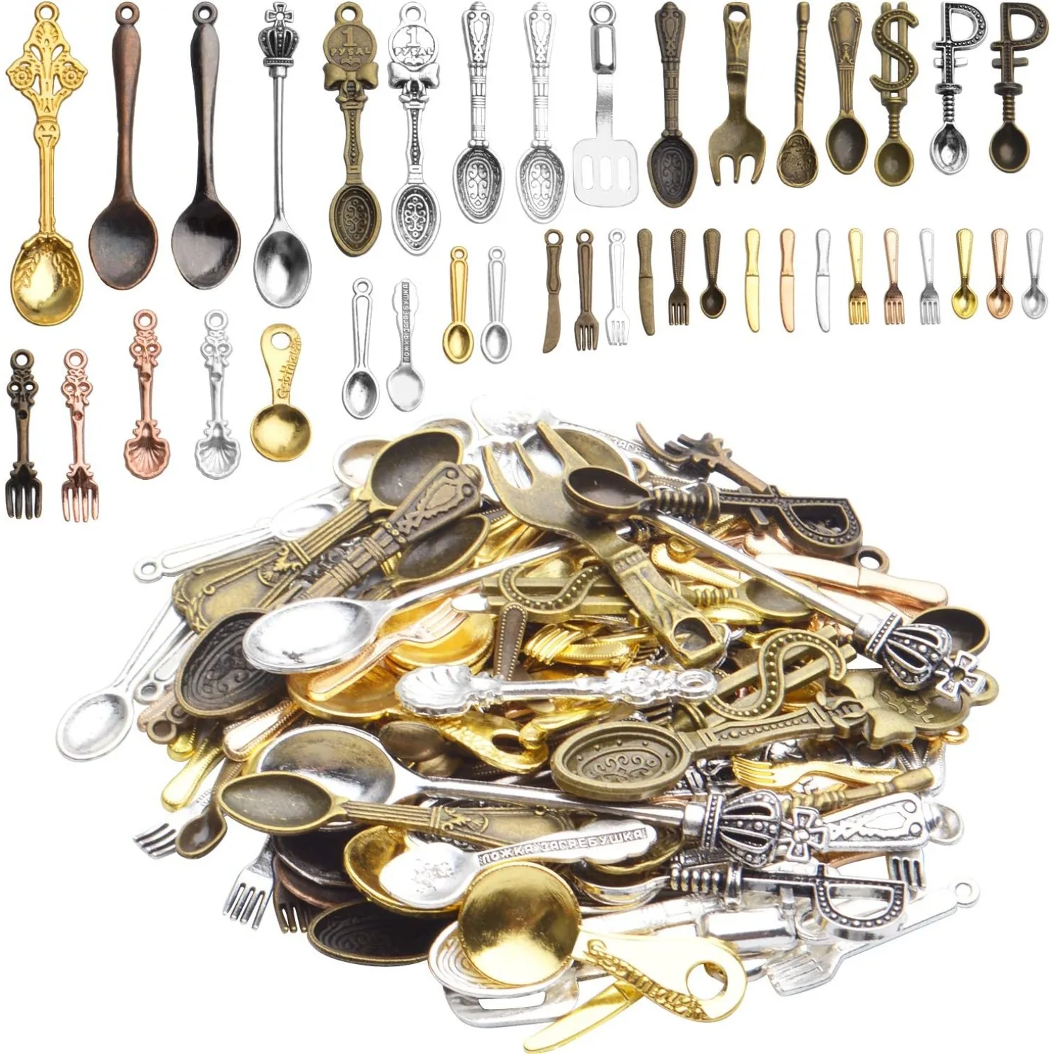 100g (80-120pcs) Fork Knife Spoon Tableware Pendants Mixed Kitchen Theme Charms Craft Supplies for DIY Necklace Bracelet
100g (80-120pcs) Fork Knife Spoon Tableware Pendants Mixed Kitchen Theme Charms Craft Supplies for DIY Necklace Bracelet