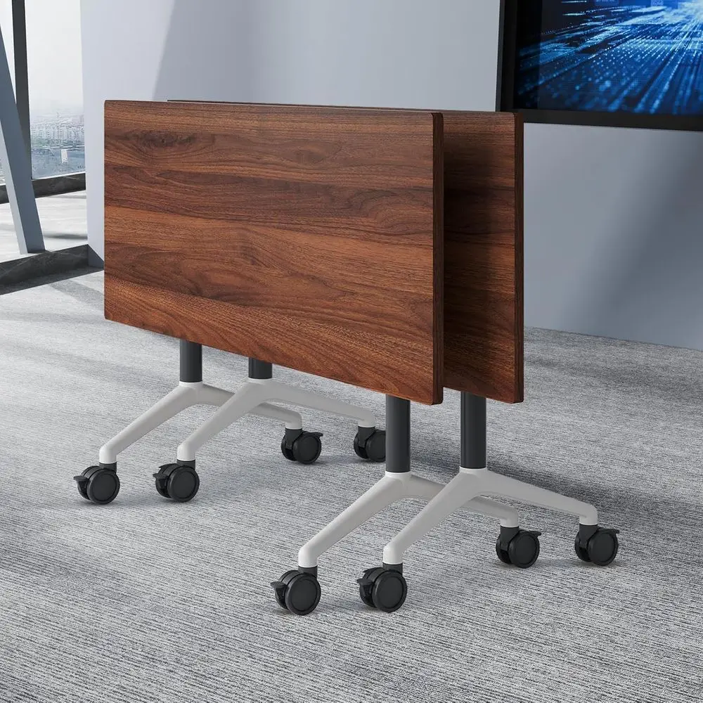 Large Walnut Conference Table with Wheels, Seats 8-16 for Meetings and Training
Large Walnut Conference Table with Wheels, Seats 8-16 for Meetings and Training