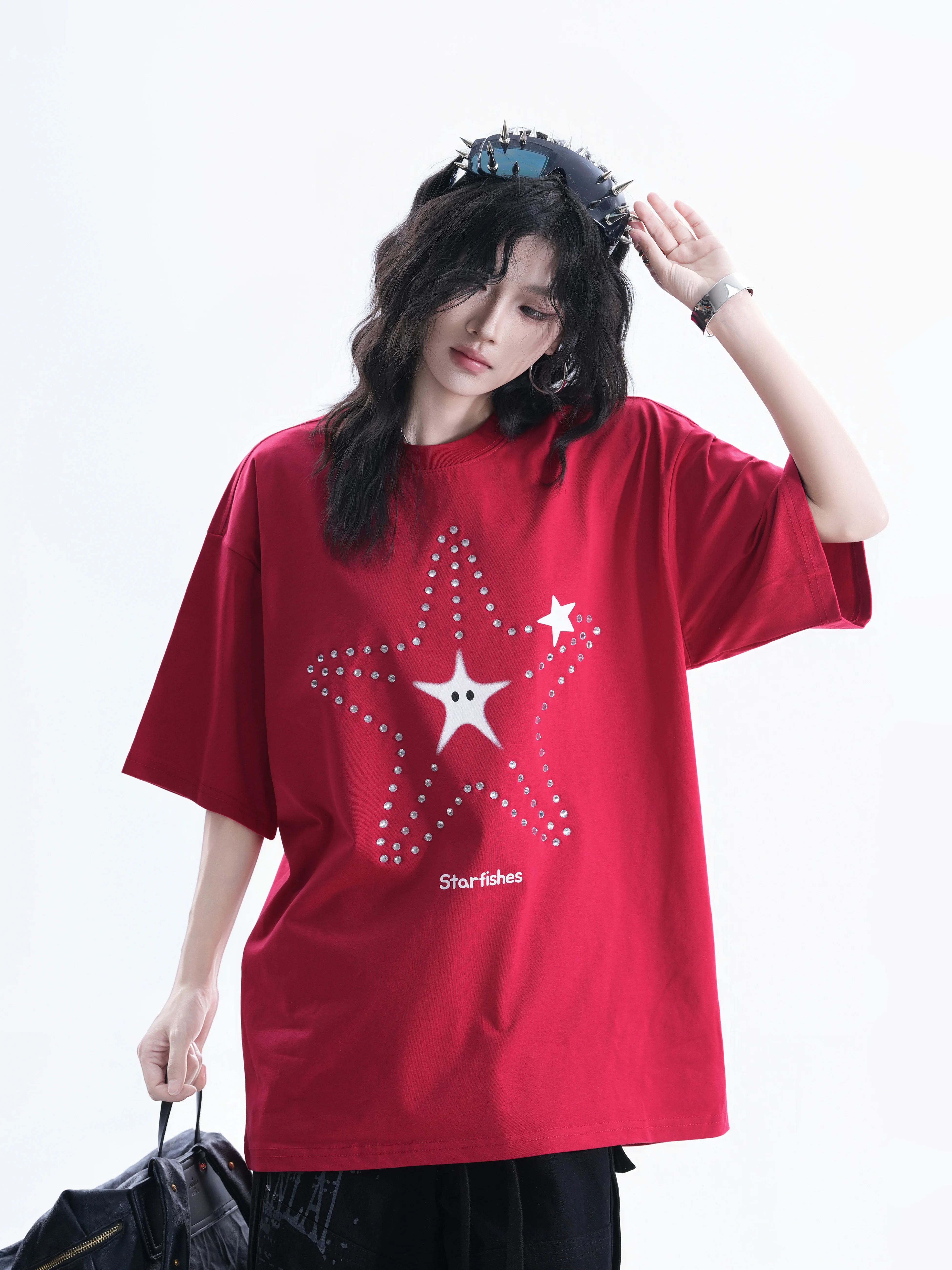 American Style Loose Short Sleeve T-Shirt for Women with Rivet Design Sweet Cool Small Crowd Couple Tops Cotton Casual Wear
American Style Loose Short Sleeve T-Shirt for Women with Rivet Design Sweet Cool Small Crowd Couple Tops Cotton Casual Wear