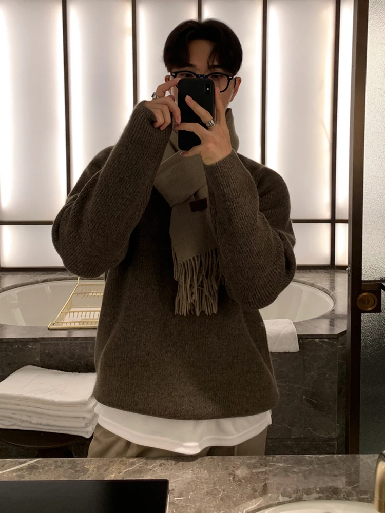 SYUHGFA Men's Sweaters Kroean Fahsion Solid Color Thickening Knitted Pullovers Male Vintage Casual Knit Wear 2024 Winter New
SYUHGFA Men's Sweaters Kroean Fahsion Solid Color Thickening Knitted Pullovers Male Vintage Casual Knit Wear 2024 Winter New