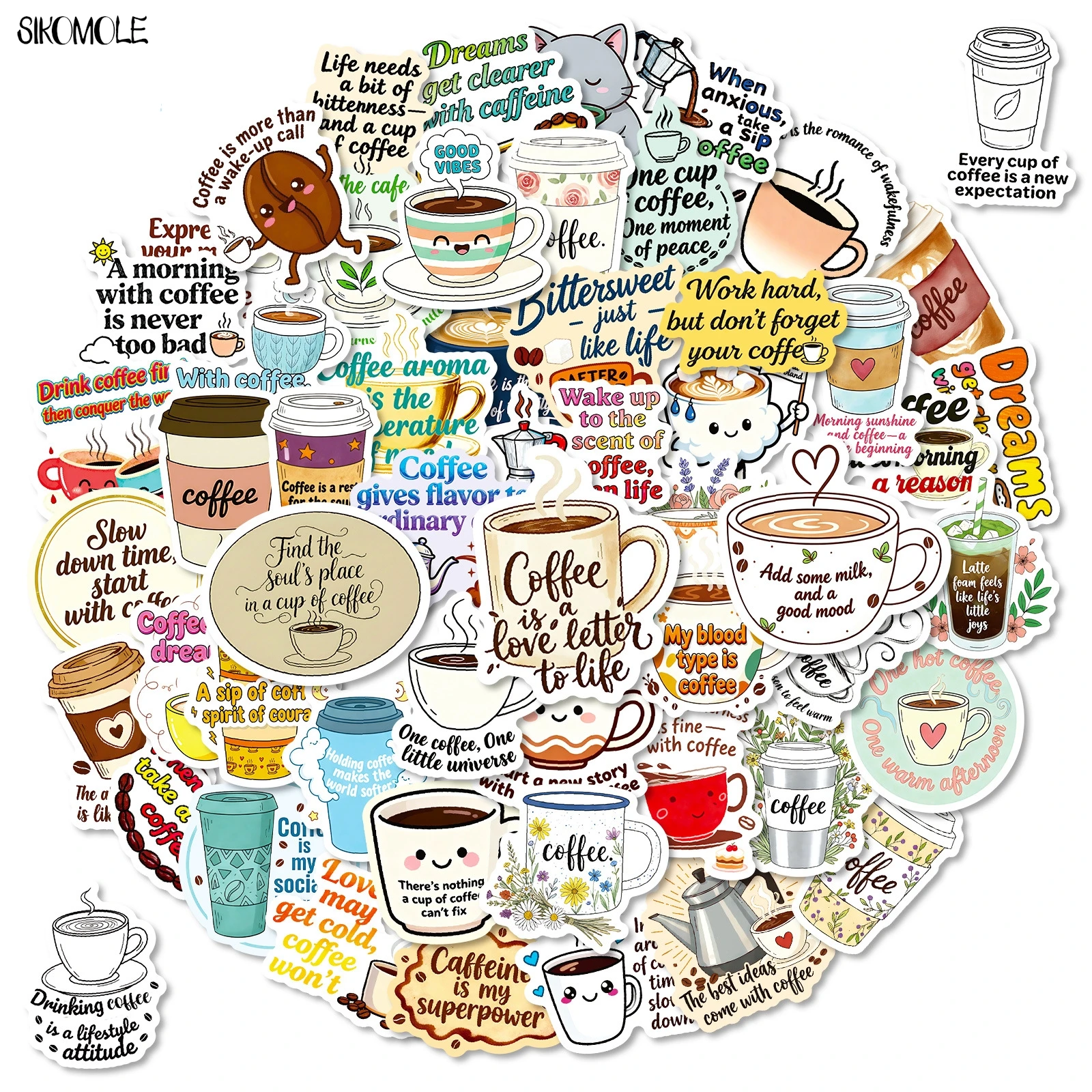 10/30/56PCS Cartoon Coffee Cup Creative Text Stickers Kawaii Funny DIY Kids Toys Guitar Luggage Suitcase Decal Graffiti Sticker
10/30/56PCS Cartoon Coffee Cup Creative Text Stickers Kawaii Funny DIY Kids Toys Guitar Luggage Suitcase Decal Graffiti Sticker
