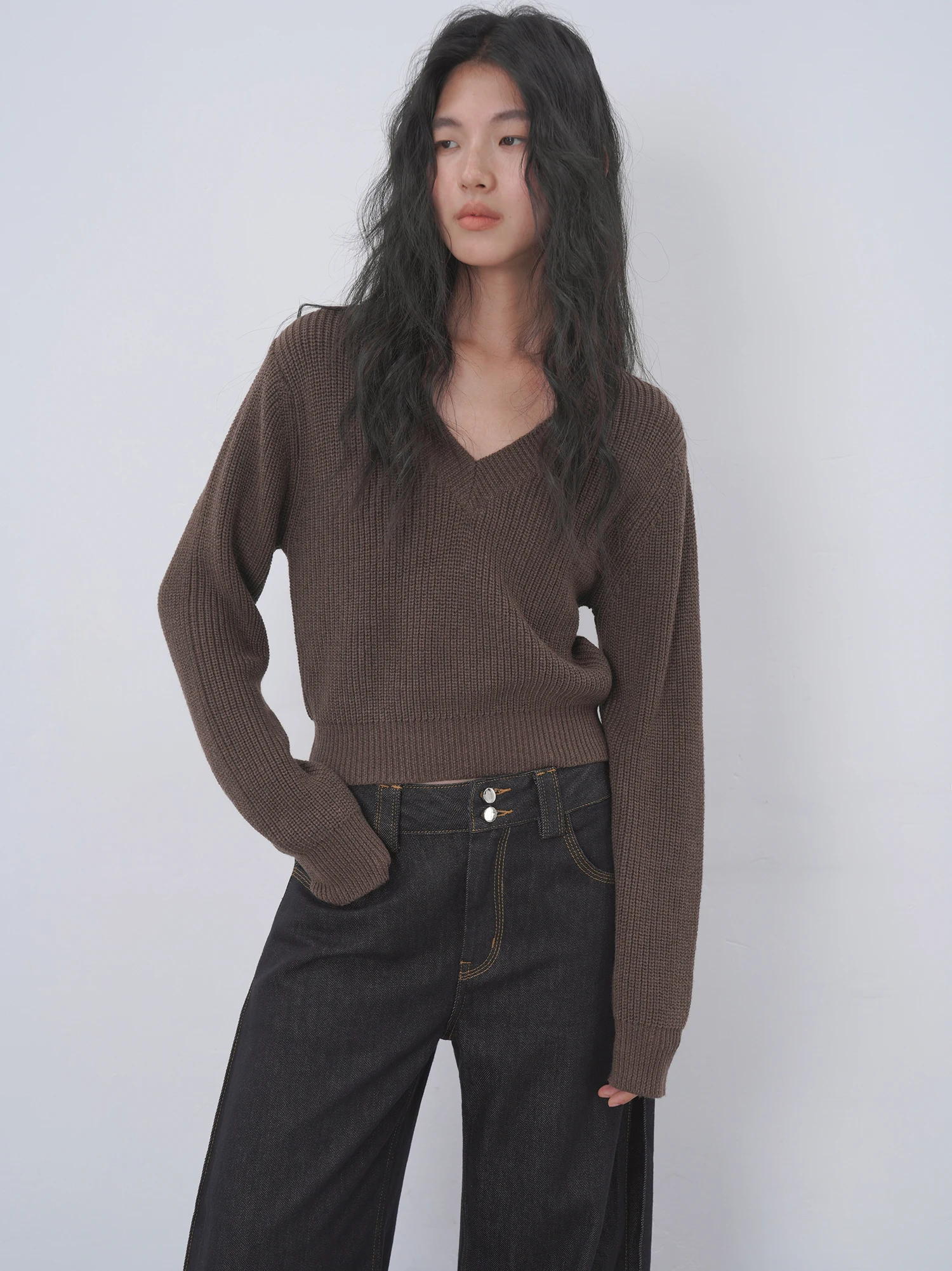 Женский вязаный свитер EIGHTHMONTH коричневого цвета с V-образным вырезом, свободного кроя, осенний, повседневный, удобный, дышащий
Женский вязаный свитер EIGHTHMONTH коричневого цвета с V-образным вырезом, свободного кроя, осенний, повседневный, удобный, дышащий