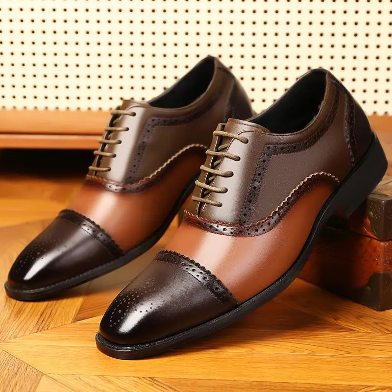2025 New Leather Men's Block Color Matching Carved Youth Versatile British Business Dress Large Size Grooming Casual Derby Shoes
2025 New Leather Men's Block Color Matching Carved Youth Versatile British Business Dress Large Size Grooming Casual Derby Shoes