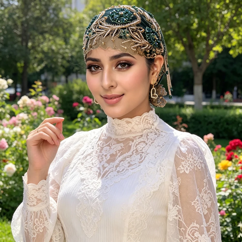 Lace Embroidery Beaded Tassel Mesh Hijab Bonnet For Muslim Women Soft Turban Head Wrap Cap Suitable Islamic Wedding Party Daily
Lace Embroidery Beaded Tassel Mesh Hijab Bonnet For Muslim Women Soft Turban Head Wrap Cap Suitable Islamic Wedding Party Daily