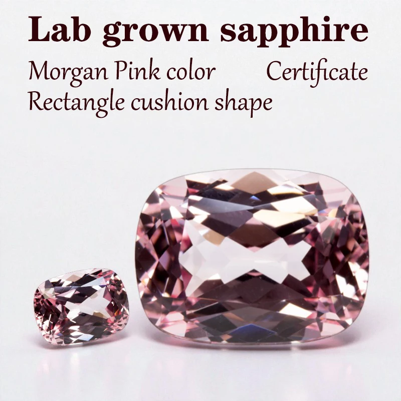 Лабораторная выращенная сапфиром прямоугольная подушка в форме моргана розового цвета VVS1 для DIY усовершенствованных материалов для изготовления ювелирных изделий с сертификатом
Лабораторная выращенная сапфиром прямоугольная подушка в форме моргана розового цвета VVS1 для DIY усовершенствованных материалов для изготовления ювелирных изделий с сертификатом