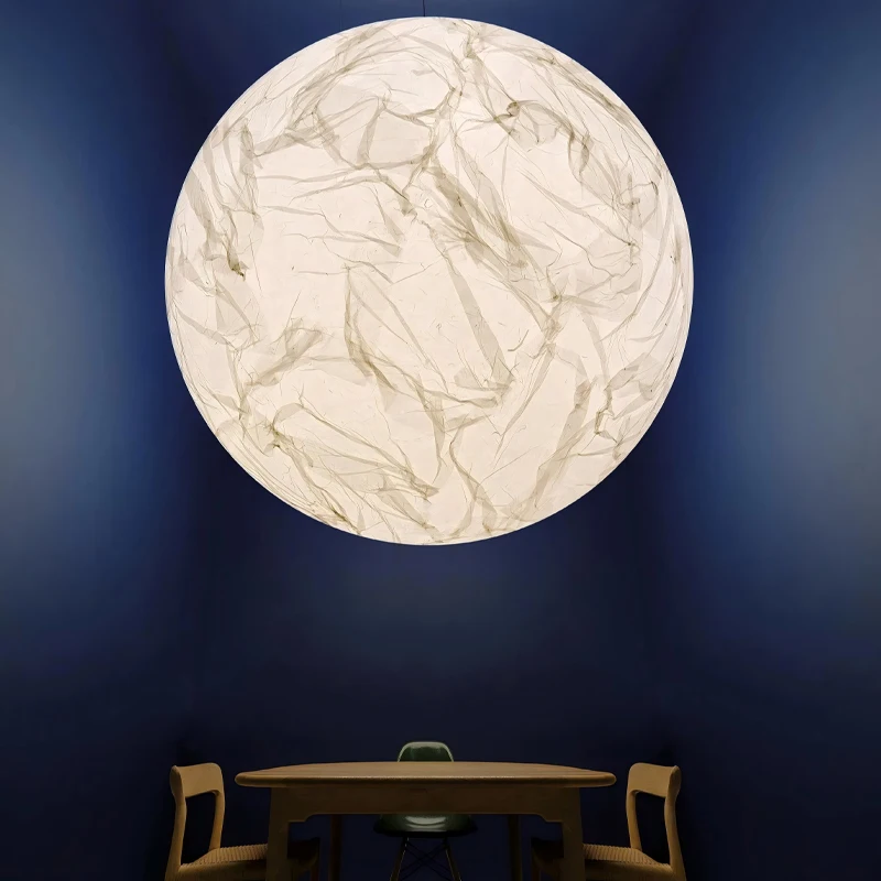 Nordic Moon Pendant Light Minimalist paper ball Chandelier for duplex villa Restaurant Living Room Bedroom Designer Pendant lamp
Nordic Moon Pendant Light Minimalist paper ball Chandelier for duplex villa Restaurant Living Room Bedroom Designer Pendant lamp