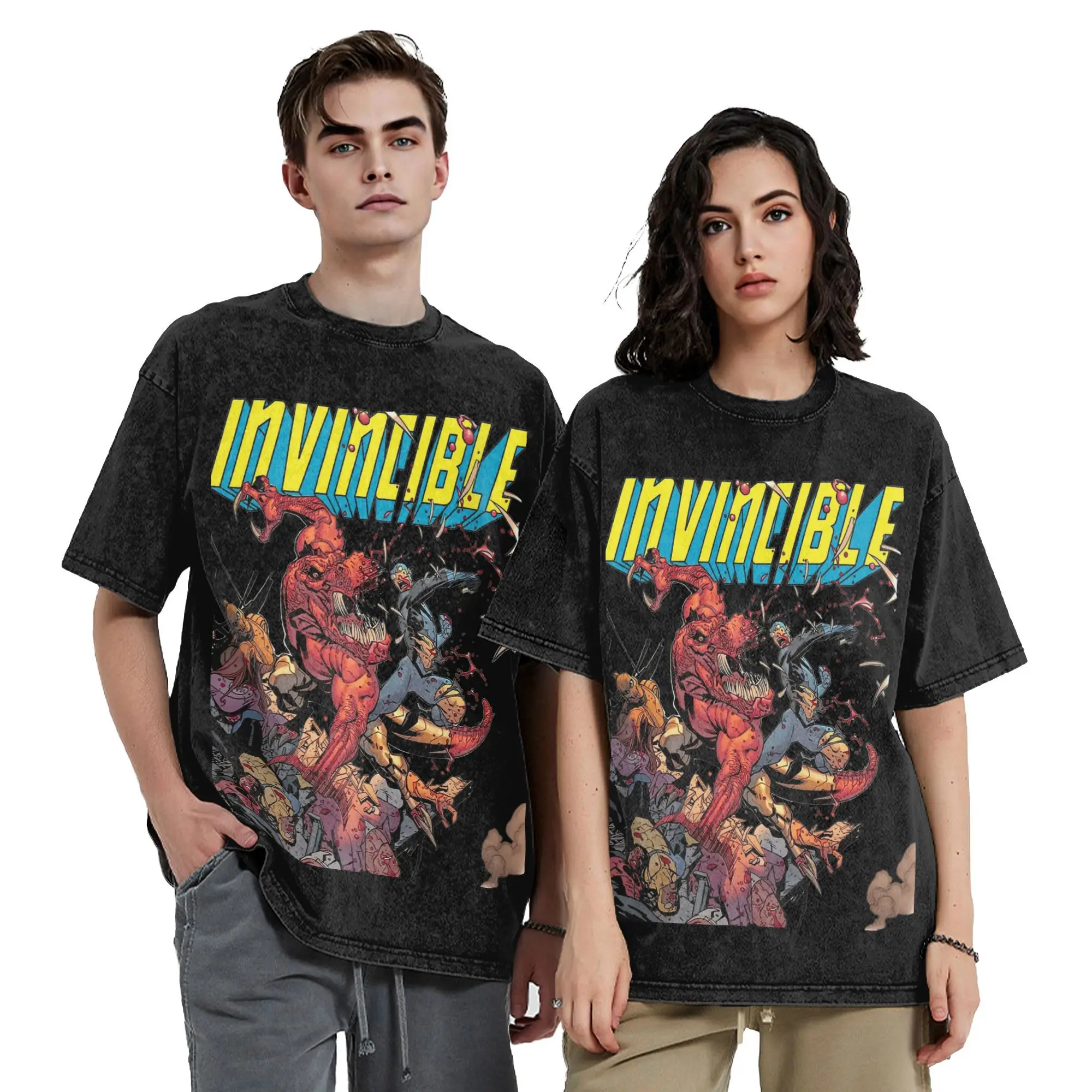 Invincible Vs Alien Cartoon Anime Men's T Shirts Washed Casual Tee Shirt Short Sleeve Crew Neck T-Shirts Pure Cotton Plus Size
Invincible Vs Alien Cartoon Anime Men's T Shirts Washed Casual Tee Shirt Short Sleeve Crew Neck T-Shirts Pure Cotton Plus Size