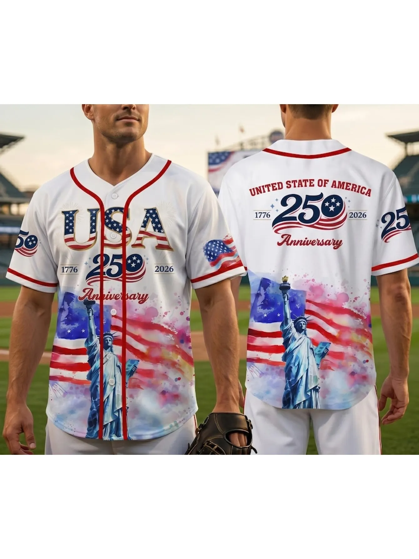 USA 250th Anniversary Baseball Jersey Custom Name Number Patriotic American Flag Breathable Sports Shirt For Men Wome
USA 250th Anniversary Baseball Jersey Custom Name Number Patriotic American Flag Breathable Sports Shirt For Men Wome