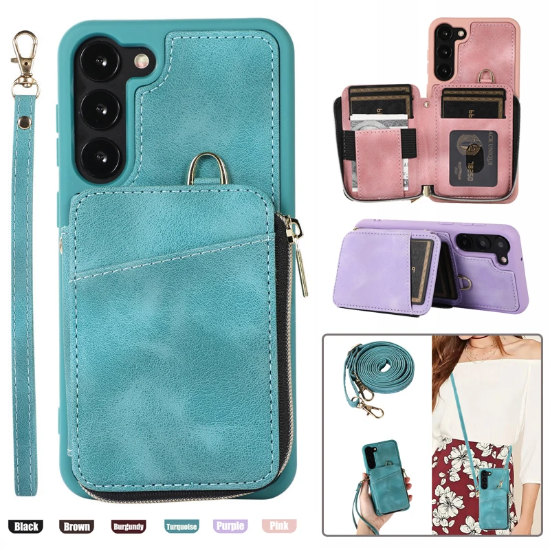 Half-zip Lanyard Leather Wallet Card Phone Case for Samsung Galaxy S23 Ultra S22 Plus S21 FE S20 Shoulder Strap Holder Cover Bag
Half-zip Lanyard Leather Wallet Card Phone Case for Samsung Galaxy S23 Ultra S22 Plus S21 FE S20 Shoulder Strap Holder Cover Bag