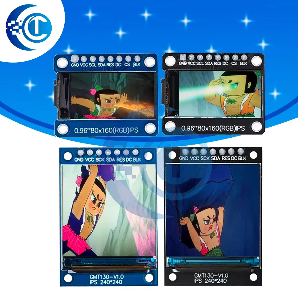 0.96 / 1.3 Inch IPS TFT LCD Display Module ST7735 SPI Driver, 65K Colors, 80x160 Resolution (Non-OLED), Compatible with Arduino
0.96 / 1.3 Inch IPS TFT LCD Display Module ST7735 SPI Driver, 65K Colors, 80x160 Resolution (Non-OLED), Compatible with Arduino