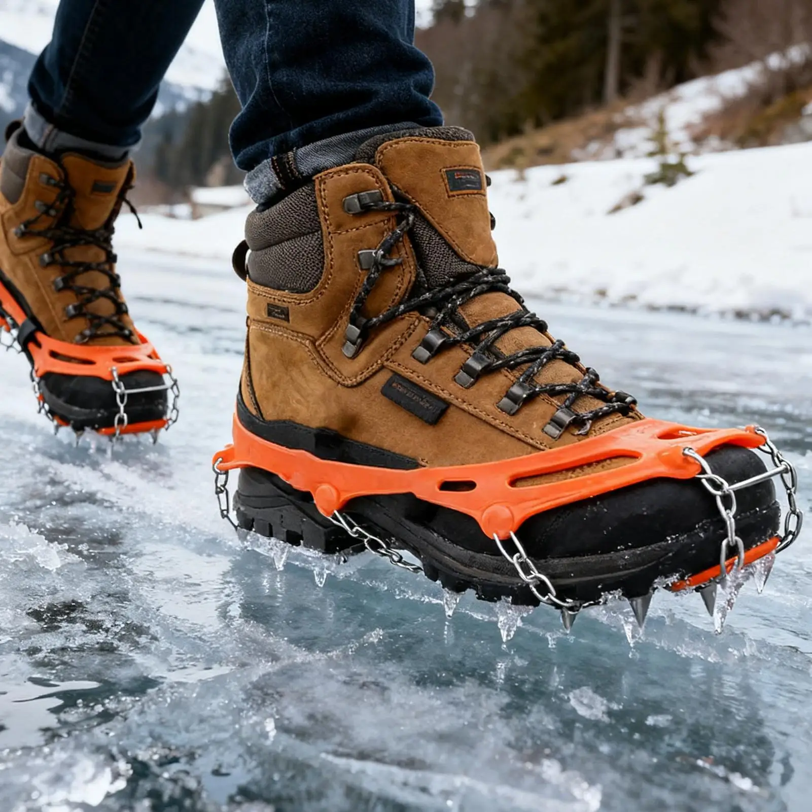 Ледовые тяговые бутсы, 8-шипкие износостойкие захваты для зимних пеших прогулок, скалолазания, ходьбы, бега, безопасности льда и снега на открытом воздухе
Ледовые тяговые бутсы, 8-шипкие износостойкие захваты для зимних пеших прогулок, скалолазания, ходьбы, бега, безопасности льда и снега на открытом воздухе