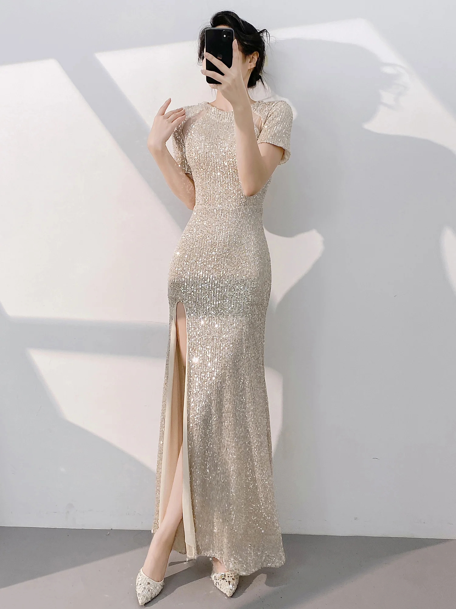 Champagne Color Evening Gown Women's New 2026 High-End Elegant Beautiful Shiny Host Fish Tail Dress High-End Korean Style Lon...
Champagne Color Evening Gown Women's New 2026 High-End Elegant Beautiful Shiny Host Fish Tail Dress High-End Korean Style Lon...