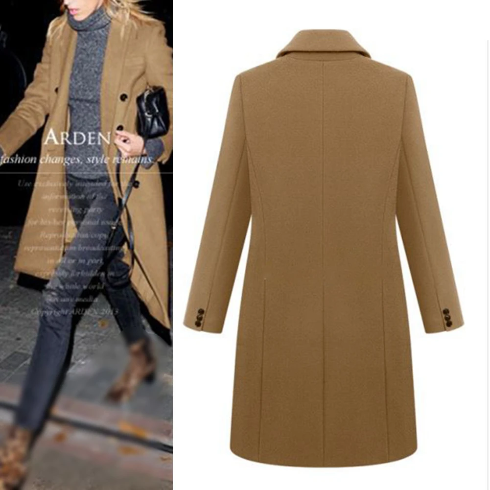 Long Sleeve Woolen Coat for Women Featuring Double Breasted Design Solid Color Trench Style Suitable for Multiple Seasons
Long Sleeve Woolen Coat for Women Featuring Double Breasted Design Solid Color Trench Style Suitable for Multiple Seasons