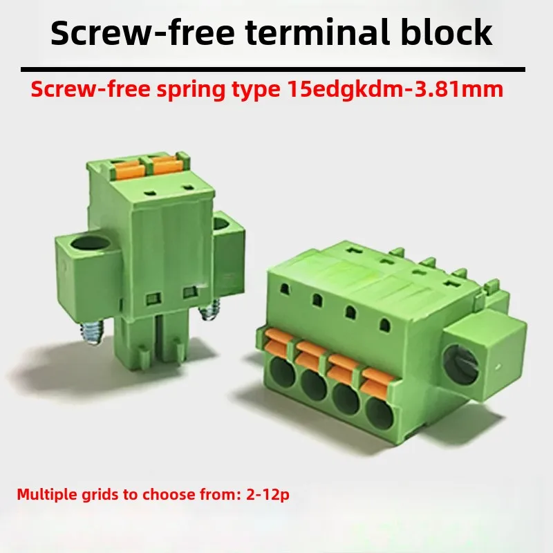 5pcs Screw free spring insert type 15EDGKDM-3.81MM terminal Push-type connector 2P-12P wholesale
5pcs Screw free spring insert type 15EDGKDM-3.81MM terminal Push-type connector 2P-12P wholesale