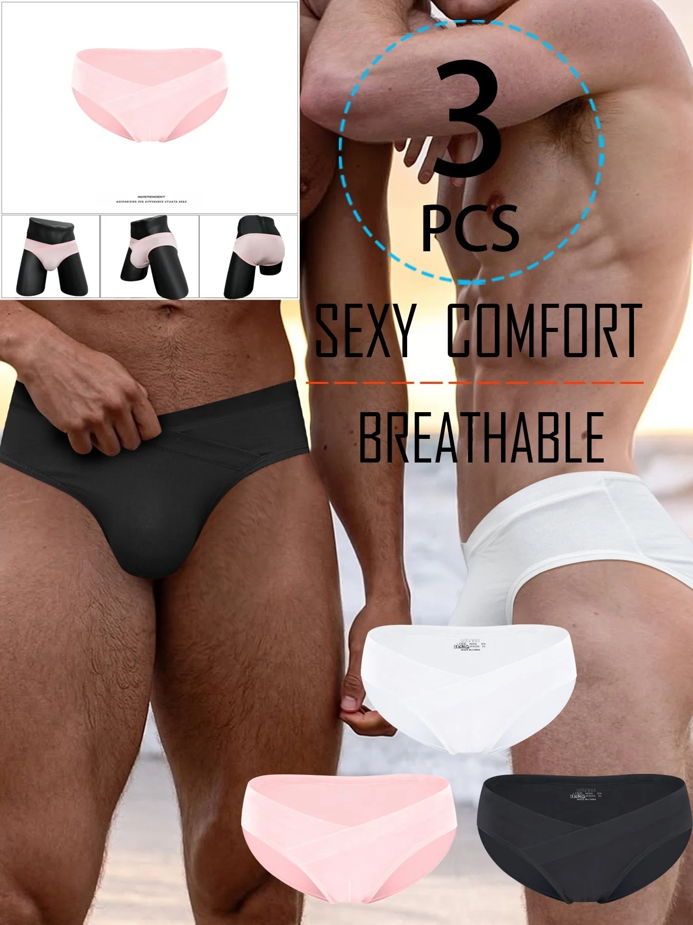 Men's Low-Rise Micro Modal Triangle Underwear - Soft Breathable Quick-Dry Workout Briefs - Stretchy & Comfortable
Men's Low-Rise Micro Modal Triangle Underwear - Soft Breathable Quick-Dry Workout Briefs - Stretchy & Comfortable