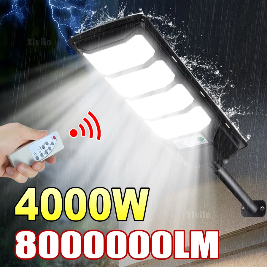 4000W Outdoor Solar Lamp LED Street Lights Sensing and Constant Light 3/5/8h Outdoor Solar Spotlight for Garden Terrace Corridor
4000W Outdoor Solar Lamp LED Street Lights Sensing and Constant Light 3/5/8h Outdoor Solar Spotlight for Garden Terrace Corridor