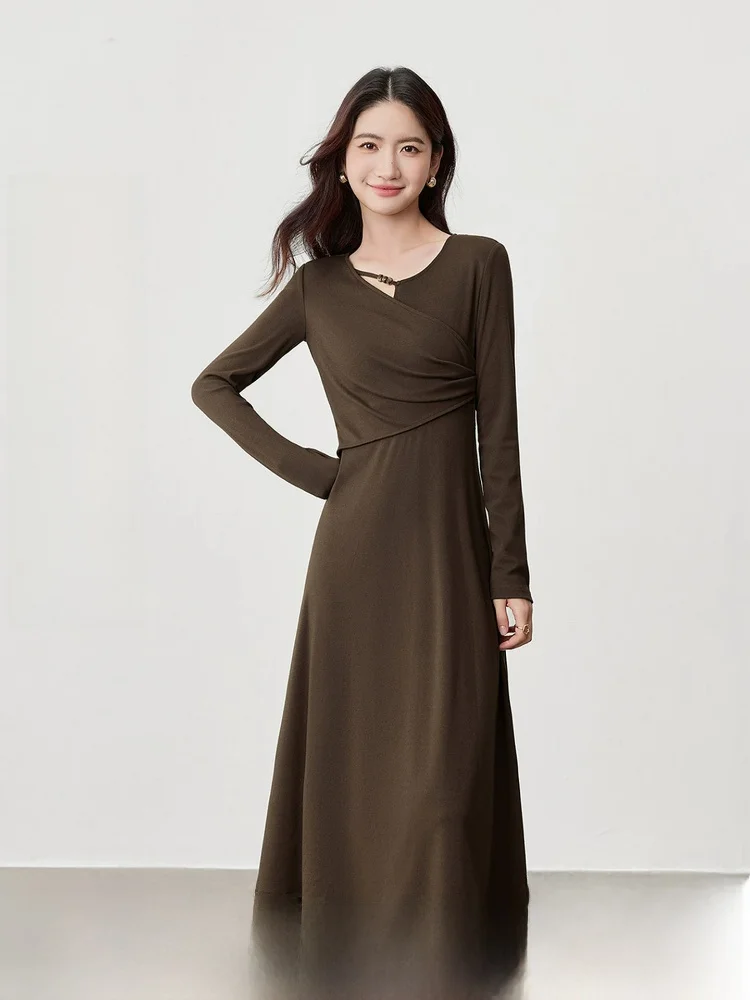 Ele A-Line Dr Women's Spring 2026 Waist-Cinching Long Sve Slant Collar Slim Fit Pure Color Commute Suitable Casual
Ele A-Line Dr Women's Spring 2026 Waist-Cinching Long Sve Slant Collar Slim Fit Pure Color Commute Suitable Casual