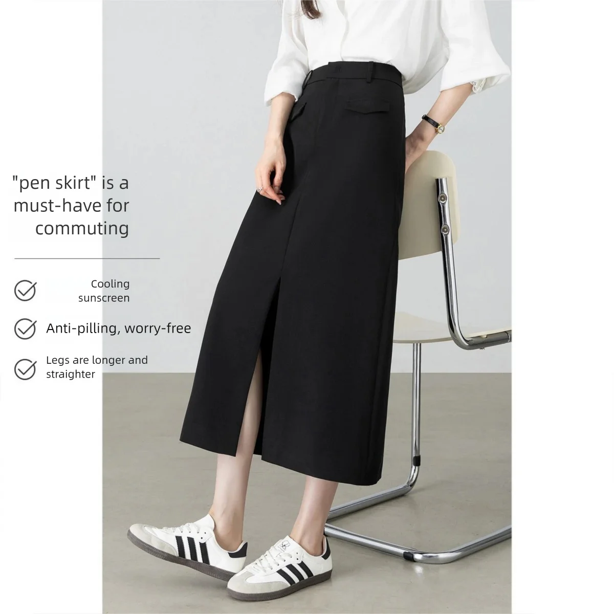 SENTUBILA Women's Black Straight Skirt 2026 Summer Fashionable Commuter Slit Long Skirts Minimalist Work Wear Outfits 162QF6307
SENTUBILA Women's Black Straight Skirt 2026 Summer Fashionable Commuter Slit Long Skirts Minimalist Work Wear Outfits 162QF6307