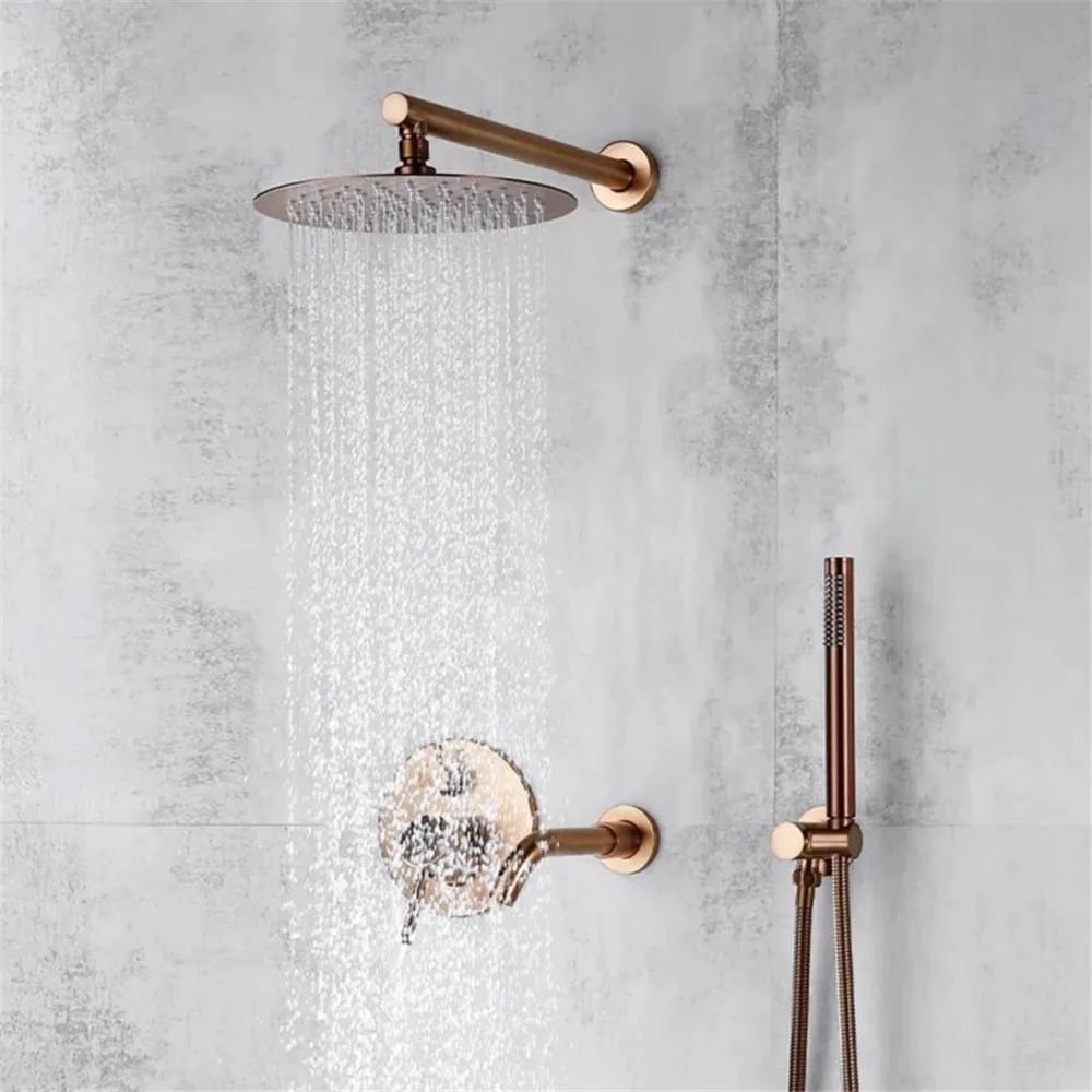 Brushed Rose Gold Bathroom Shower Faucet Wall Mounted Bathroom Shower Mixer Tap Brass Brass Bath Shower Faucet Hand shower Head
Brushed Rose Gold Bathroom Shower Faucet Wall Mounted Bathroom Shower Mixer Tap Brass Brass Bath Shower Faucet Hand shower Head
