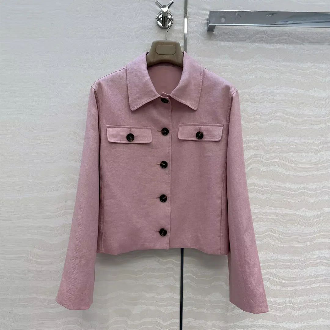 2026 New Fashion Low-key Luxury Old Money Style Pink Linen Jacket Women Lapel Long Sleeve Single Breasted Pockets Casual Coat
2026 New Fashion Low-key Luxury Old Money Style Pink Linen Jacket Women Lapel Long Sleeve Single Breasted Pockets Casual Coat