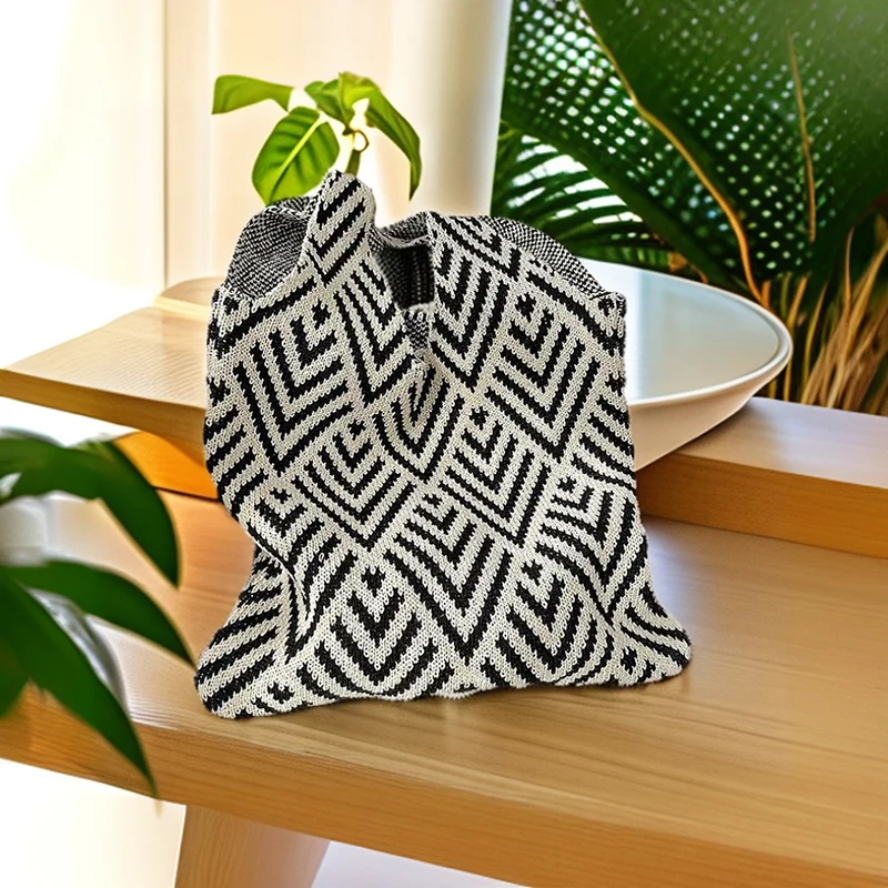 2025 Large Capacity Geometry Shoulder Bags For Women Knitted Shopper Handbags Reusable Shoulder Tote Bag School Crochet Bags
2025 Large Capacity Geometry Shoulder Bags For Women Knitted Shopper Handbags Reusable Shoulder Tote Bag School Crochet Bags