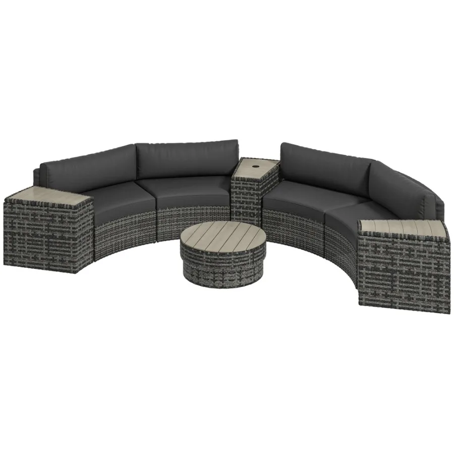 8 Piece Patio Furniture Set with 4 Rattan Sofa Chairs 4 Tables with Storage Umbrella Hole Mixed Gray
8 Piece Patio Furniture Set with 4 Rattan Sofa Chairs 4 Tables with Storage Umbrella Hole Mixed Gray