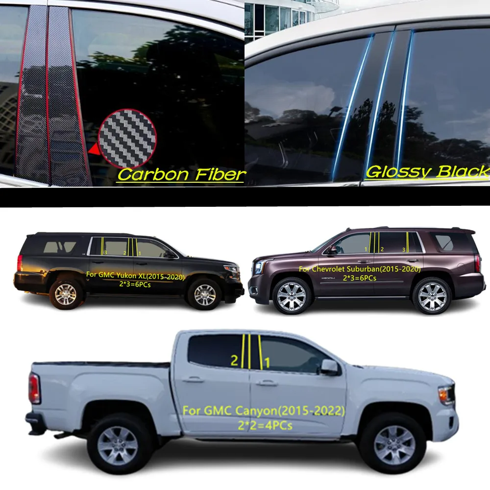 Car PC Material Pillar Post Cover Door Trim Window Molding Sticker Plate For GMC Canyon Yukon XL /Chevrolet Suburban 2015-2022
Car PC Material Pillar Post Cover Door Trim Window Molding Sticker Plate For GMC Canyon Yukon XL /Chevrolet Suburban 2015-2022