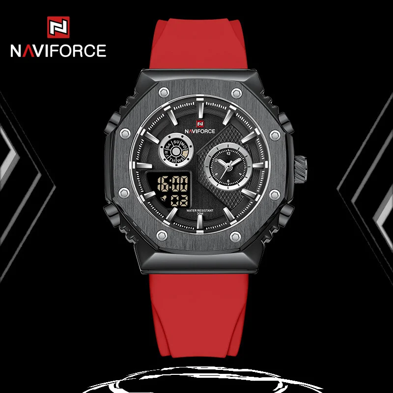 Часы наручные NAVIFORCE Мужские кварцевые, спортивные водонепроницаемые Модные, с светящимся циферблатом, с силиконовым ремешком, 2023
Часы наручные NAVIFORCE Мужские кварцевые, спортивные водонепроницаемые Модные, с светящимся циферблатом, с силиконовым ремешком, 2023