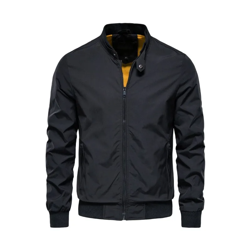 Men's Black Waterproof Bomber Jacket Stand Collar Zipper Casual Outerwear
Men's Black Waterproof Bomber Jacket Stand Collar Zipper Casual Outerwear