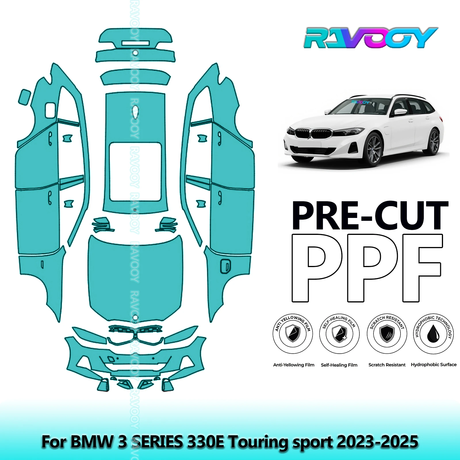 Precut PPF Paint Protection Film Full Vehicle For BMW 3 SERIES 330E Touring sport 2023-2026 8.5mil Clear Bra Self-Healing TPU
Precut PPF Paint Protection Film Full Vehicle For BMW 3 SERIES 330E Touring sport 2023-2026 8.5mil Clear Bra Self-Healing TPU
