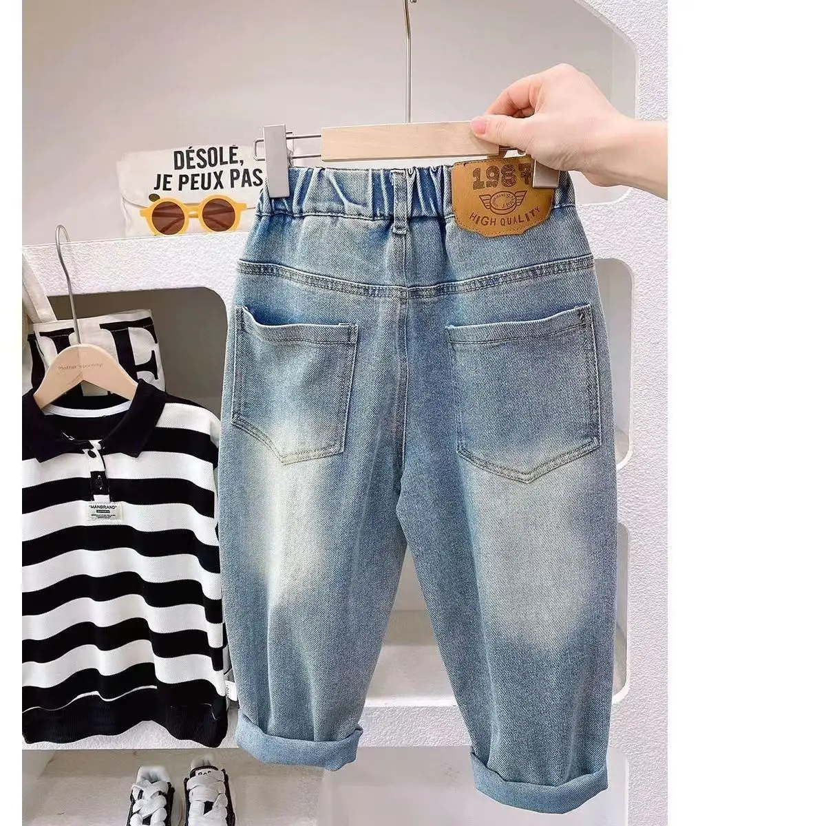 Spring Autumn Kid Boys Denim Pants Side Pocket Polished White Children Boys Pants Elastic Waist Casual Baby Boys Trousers
Spring Autumn Kid Boys Denim Pants Side Pocket Polished White Children Boys Pants Elastic Waist Casual Baby Boys Trousers