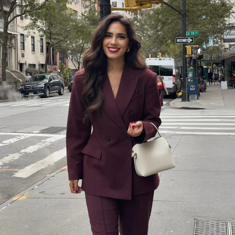 Burgundy Women's Suit Jacket Fashionable Elegant Lapel Women's Jacket 2024 Autumn And Winter Slim Fit Women's Jacket
Burgundy Women's Suit Jacket Fashionable Elegant Lapel Women's Jacket 2024 Autumn And Winter Slim Fit Women's Jacket