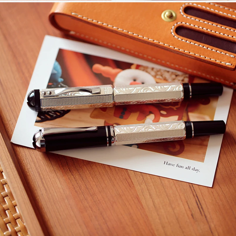 New MAJOHN P138 Piston Fountain Pen Classical Differential Pistons Ink Absorbing Octahedral Etched Pattern Silver Plated Ink Pen
New MAJOHN P138 Piston Fountain Pen Classical Differential Pistons Ink Absorbing Octahedral Etched Pattern Silver Plated Ink Pen