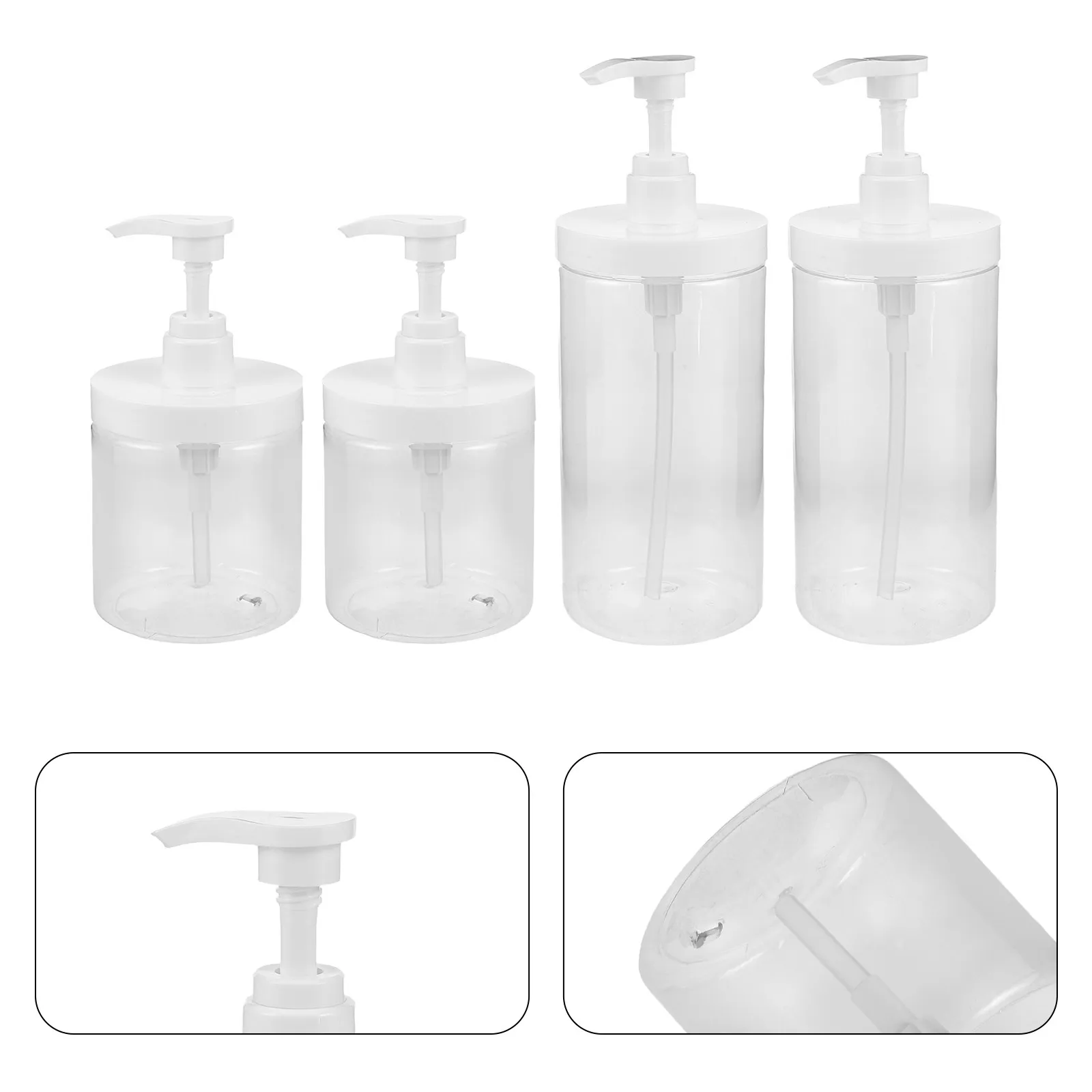 4Pcs Transparent Travel Pump Bottles Wide Opening Leakproof Dispenser Bottles for Shampoo Body Wash Liquid Soap Travel Use
4Pcs Transparent Travel Pump Bottles Wide Opening Leakproof Dispenser Bottles for Shampoo Body Wash Liquid Soap Travel Use