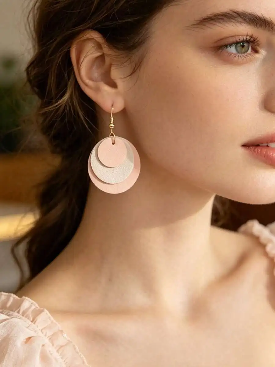 Vintage French Style Multi-Layer Circular PU Leather Drop Earrings Pastel Color Block
Vintage French Style Multi-Layer Circular PU Leather Drop Earrings Pastel Color Block