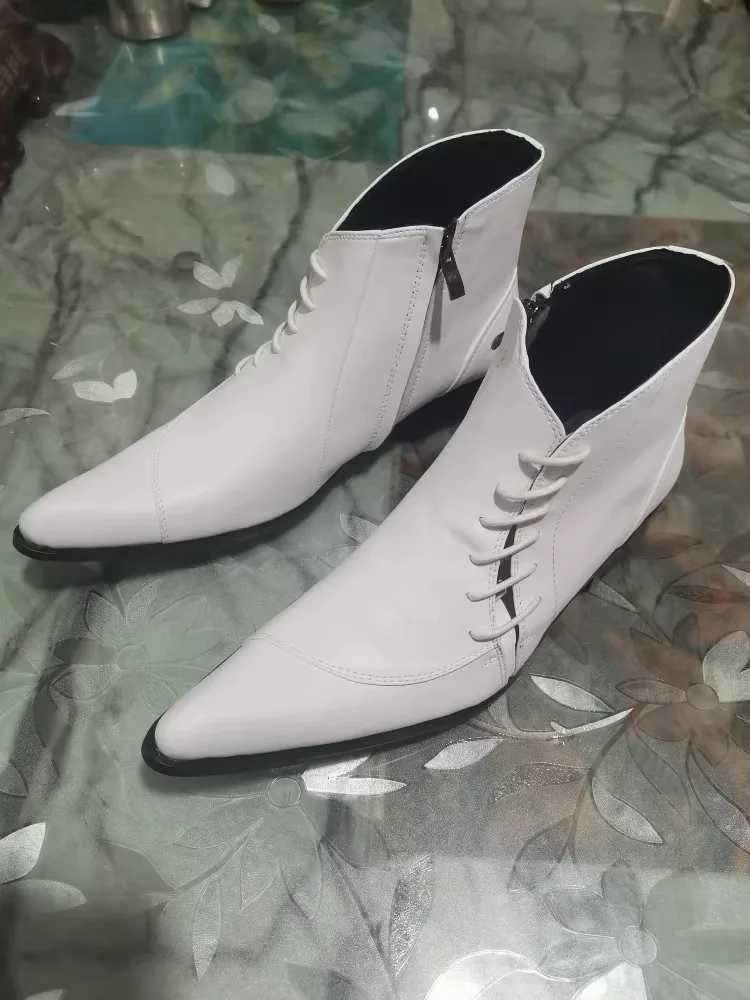Handmade Men Ankle Boots Genuine Leather Black White Knight Cowboy Botas Hombre For Men Party Wedding Flats Male Motorcycle
Handmade Men Ankle Boots Genuine Leather Black White Knight Cowboy Botas Hombre For Men Party Wedding Flats Male Motorcycle