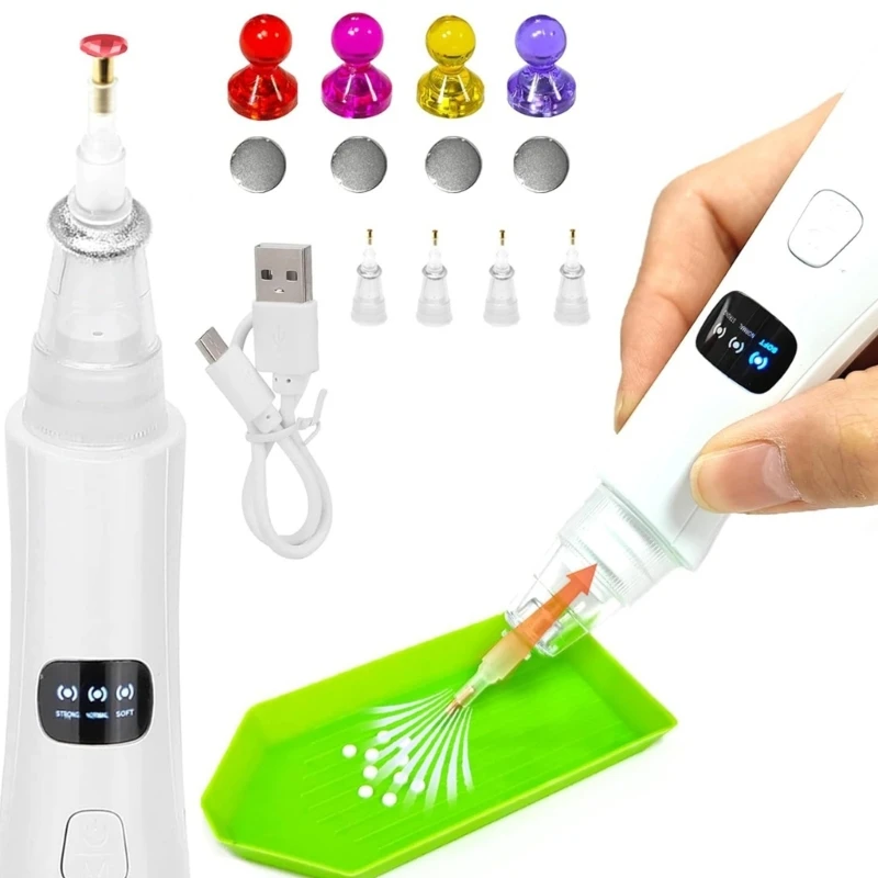 Electric Diamonds Paintings Pen 3 Adjustable Suction Levels with 4 Replacement Heads Vacuum Diamonds Art Pen for Crafting
Electric Diamonds Paintings Pen 3 Adjustable Suction Levels with 4 Replacement Heads Vacuum Diamonds Art Pen for Crafting