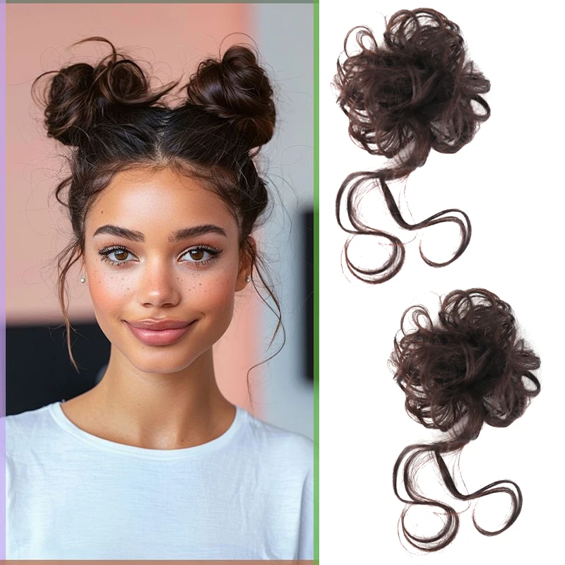 LUPU 2Pcs Messy Bun Hair Piece Tousled Updo with Tendrils Hair Bun Extensions Wavy Curly Hair for Women
LUPU 2Pcs Messy Bun Hair Piece Tousled Updo with Tendrils Hair Bun Extensions Wavy Curly Hair for Women
