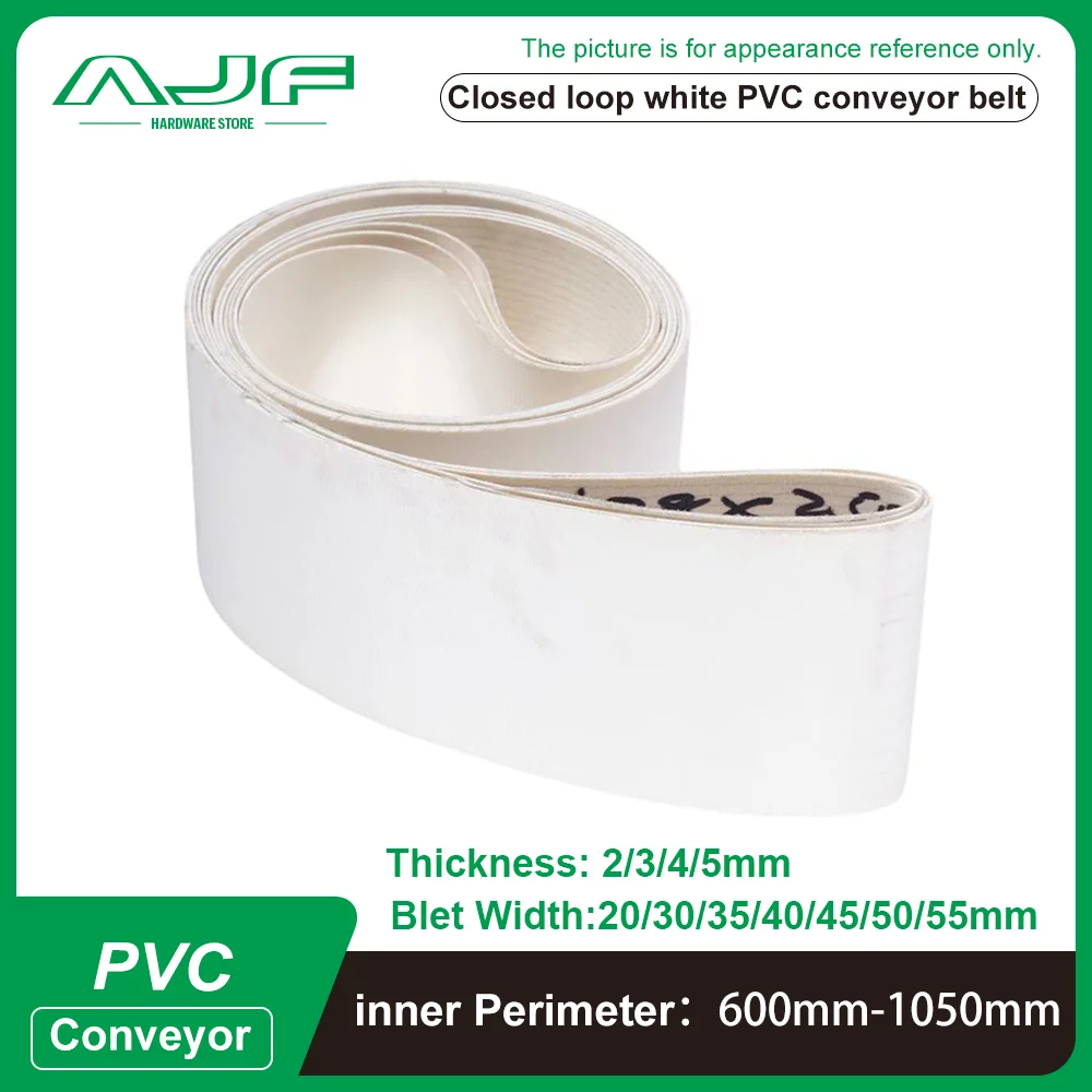 White PVC Industrial Transmission Conveyor Belt Perimeter:600mm-1050mm Belt Width: 20/30/35/40/45/50/55mm (Can Customized Size)
White PVC Industrial Transmission Conveyor Belt Perimeter:600mm-1050mm Belt Width: 20/30/35/40/45/50/55mm (Can Customized Size)