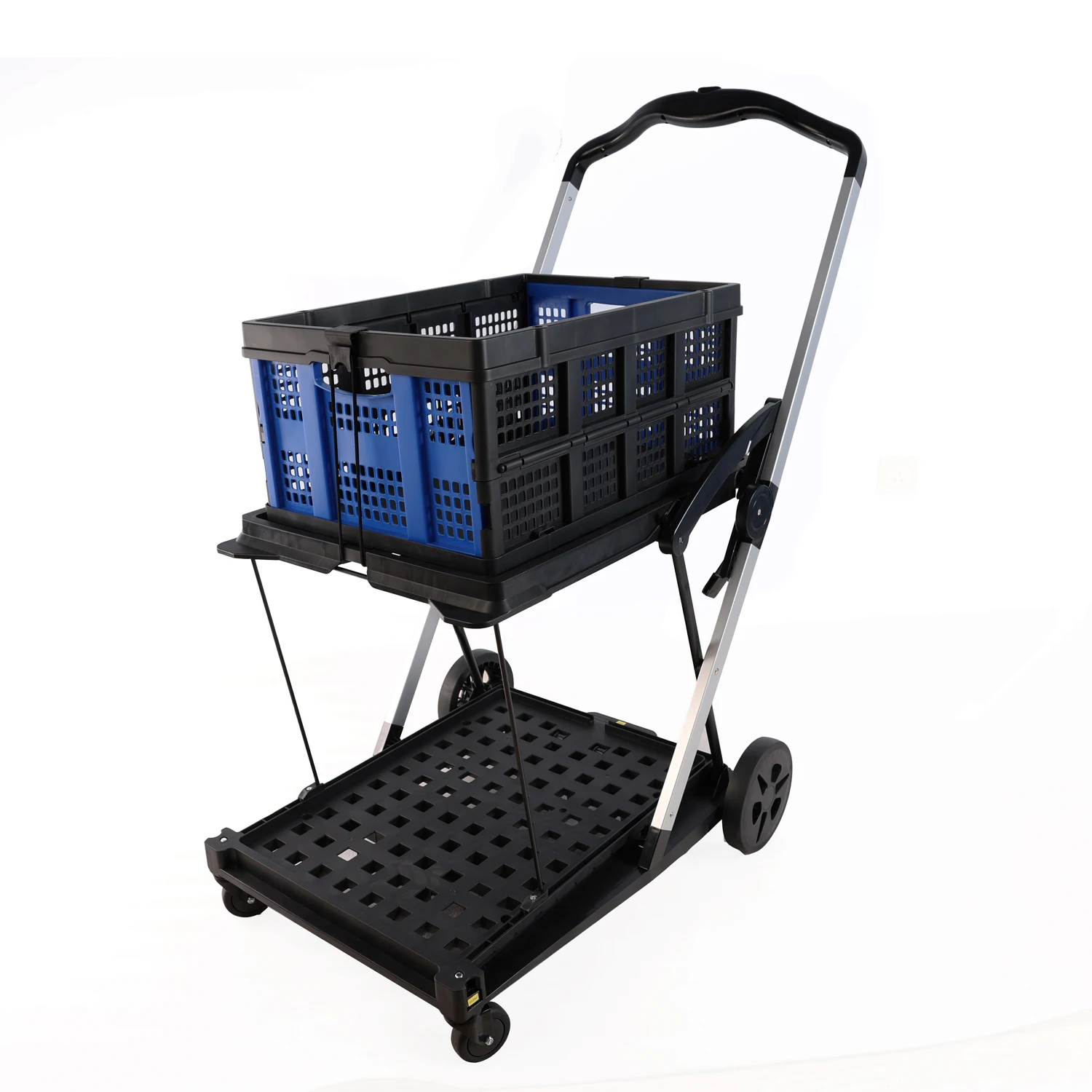 Folding service cart with wheels double-decker, shopping, library, office warehouse moving carts
Folding service cart with wheels double-decker, shopping, library, office warehouse moving carts