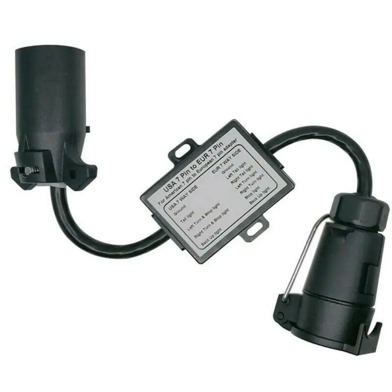 USA to EU Trailer Light Converter US 7-Way Blade Socket to EU 7-Pin Round Plug
USA to EU Trailer Light Converter US 7-Way Blade Socket to EU 7-Pin Round Plug