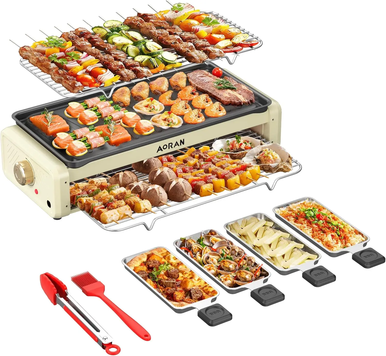 Electric Smokeless Grill, 1800W Nonstick Indoor Griddle Pan, Multifunctional for Frying Baking Stewing, Adjustable Temperature
Electric Smokeless Grill, 1800W Nonstick Indoor Griddle Pan, Multifunctional for Frying Baking Stewing, Adjustable Temperature