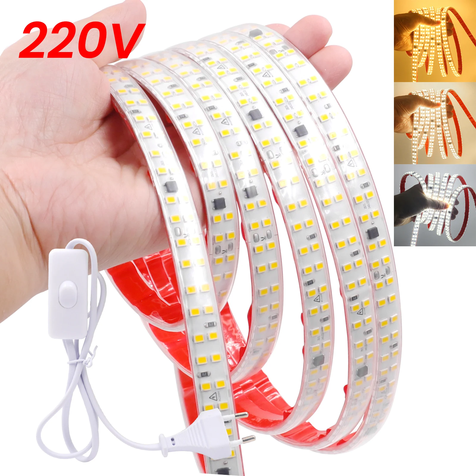 Клейкая светодиодная лента 220 В с переключателем и вилкой, супер яркая, 240 светодиодов/м, водонепроницаемая гибкая лента для кухни, светодиодная подсветка под шкафом
Клейкая светодиодная лента 220 В с переключателем и вилкой, супер яркая, 240 светодиодов/м, водонепроницаемая гибкая лента для кухни, светодиодная подсветка под шкафом