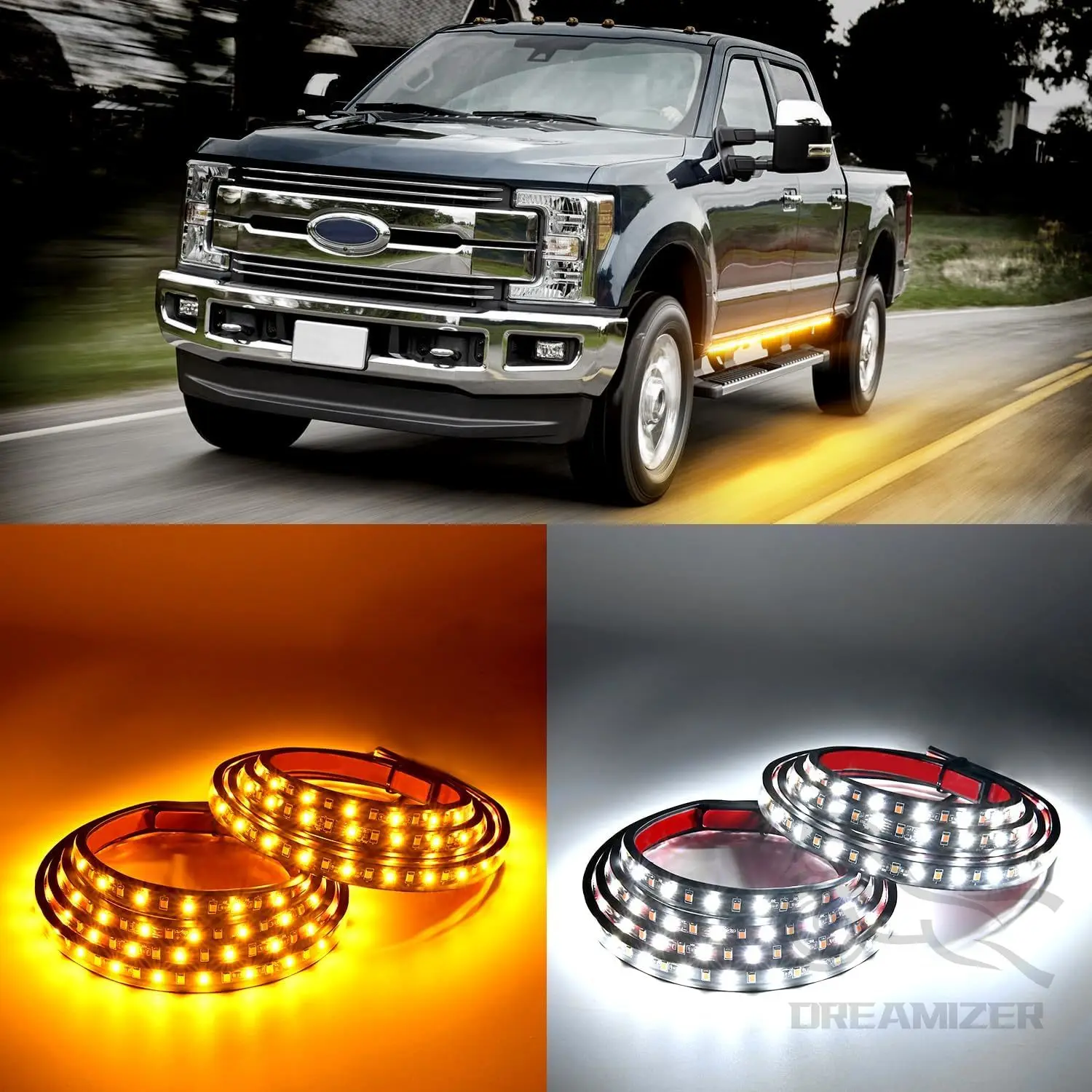 2 шт. 60-дюймовый светодиодный боковой фонарь DRL для грузовиков Crew Cab Trucks Pickup, белый, янтарный, последовательные полосы указателя поворота
2 шт. 60-дюймовый светодиодный боковой фонарь DRL для грузовиков Crew Cab Trucks Pickup, белый, янтарный, последовательные полосы указателя поворота