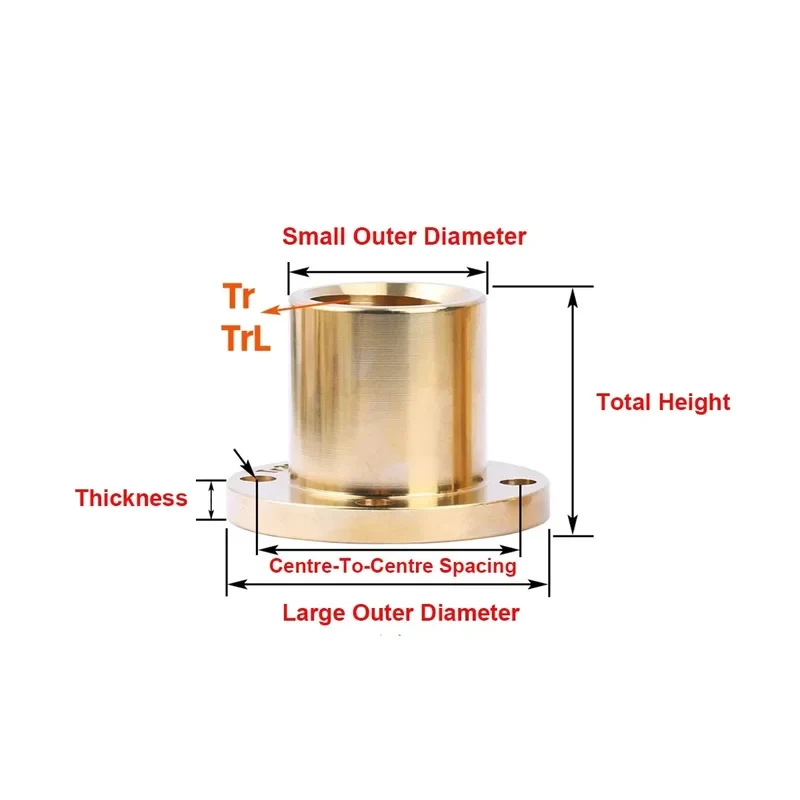 Copper Flanged Trapezoidal Nut Positive And Reverse Thread Round Base Tr8-Tr20 Lead Screw Nut
Copper Flanged Trapezoidal Nut Positive And Reverse Thread Round Base Tr8-Tr20 Lead Screw Nut
