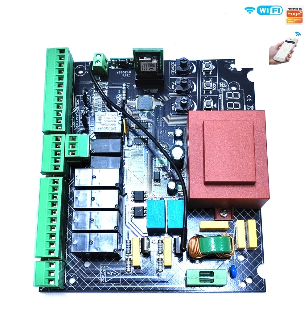 Tuya app wifi 110V&220VAC automatic swing gate opener AC motor control unit PCB controller circuit board electronic plate card
Tuya app wifi 110V&220VAC automatic swing gate opener AC motor control unit PCB controller circuit board electronic plate card
