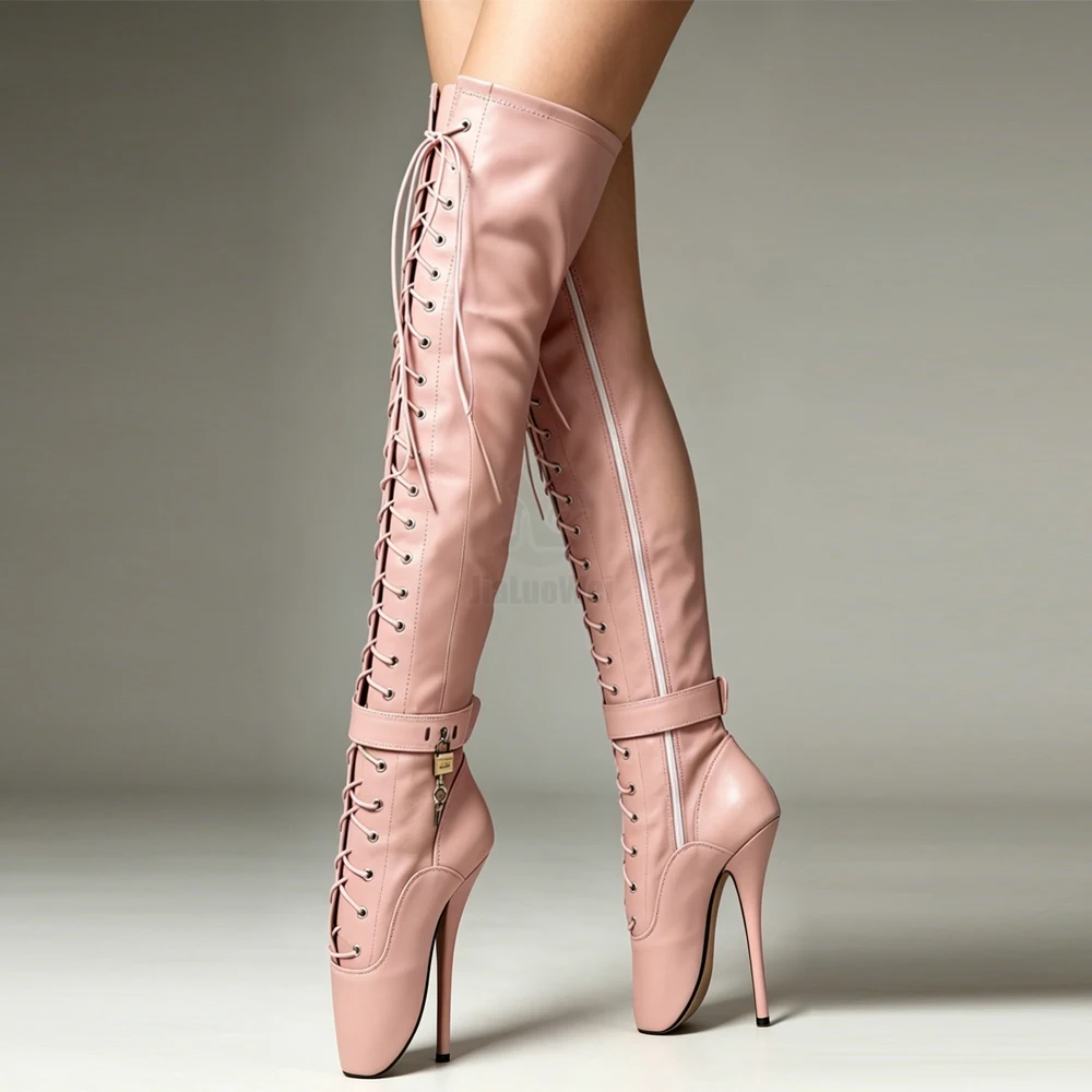 7" Stiletto Heel Padlocks Fetish Thigh High Ballet Boots Unisex Size36-46
7" Stiletto Heel Padlocks Fetish Thigh High Ballet Boots Unisex Size36-46