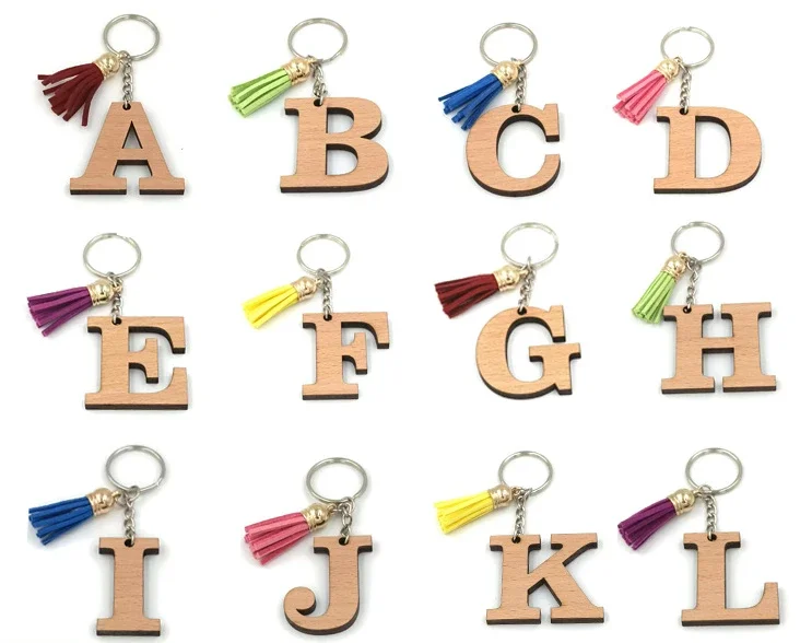 New Hot Selling Alphabet Letter A To Z DIY Wood Keychain Vintage Wooden Nordic Style Person Name Pendant Key Ring
New Hot Selling Alphabet Letter A To Z DIY Wood Keychain Vintage Wooden Nordic Style Person Name Pendant Key Ring