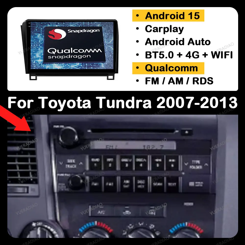 Android 15 Carplay Auto Car Radio For Toyota Tundra XK50 2007 - 2013 Sequoia XK60 2008 - 2017 Multimedia Video Player 4G WIFI BT
Android 15 Carplay Auto Car Radio For Toyota Tundra XK50 2007 - 2013 Sequoia XK60 2008 - 2017 Multimedia Video Player 4G WIFI BT