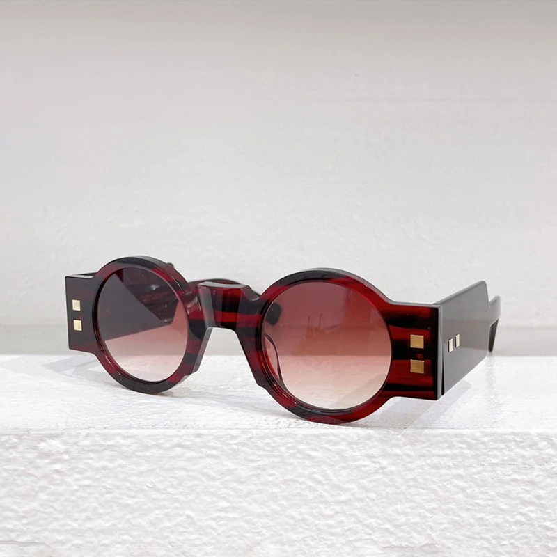 Street Fashion Hip Hop Round Sunglasses Men Shades Light Luxury Striped Red Sunnies Male Top Quality Acetate Solar Glasses
Street Fashion Hip Hop Round Sunglasses Men Shades Light Luxury Striped Red Sunnies Male Top Quality Acetate Solar Glasses